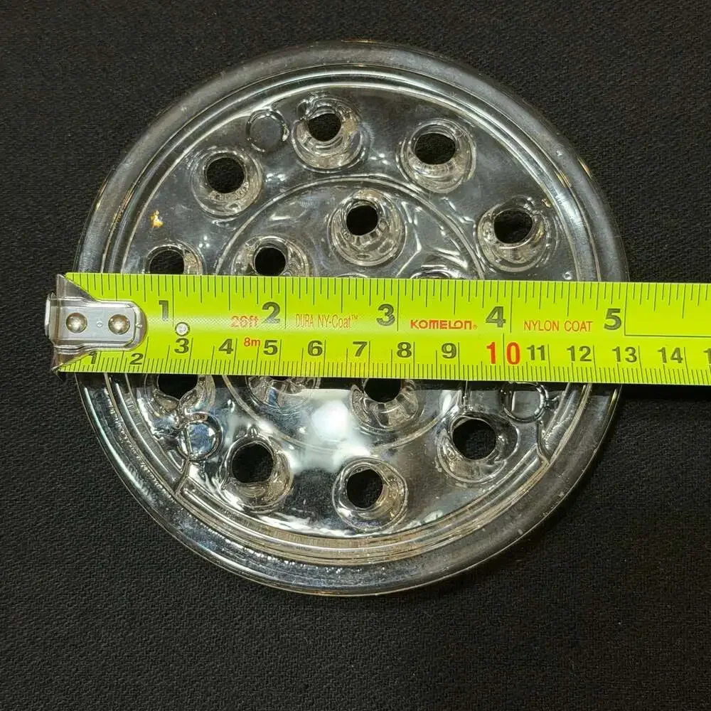 Vintage Clear Glass Flower Frog with 16 Holes, 5 Inch Diameter